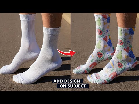 How to apply design on a subject using adobe Photoshop   Sock Mockup Design