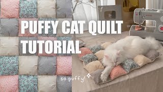 Make a Puffy Quilt for your cat ✨ Easy step-by-step sewing tutorial