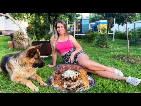 Cooking Azerbaijani Shakh Pilaf in Bread l Simple Life in the Village ASMR