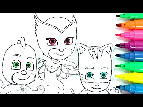 ROTULADORES MÁGICOS DE LOS PJ MASKS O HÉROES EN PIJAMAS CON DIBUJOS SORPRESA. color wonder PJ Masks.