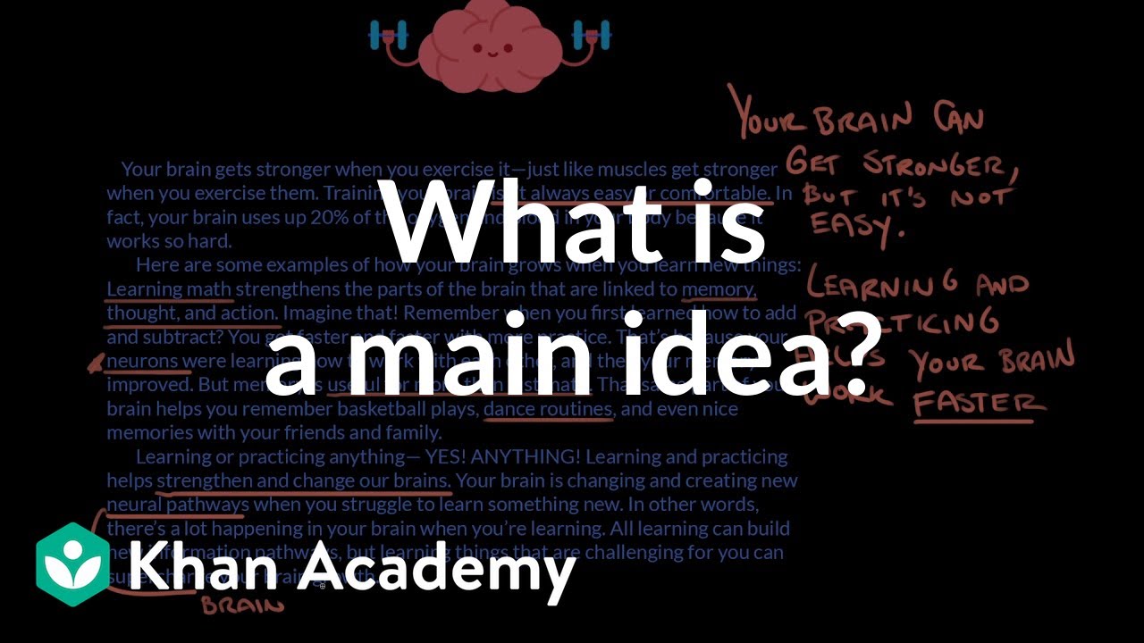 Understanding Main Ideas and Summaries