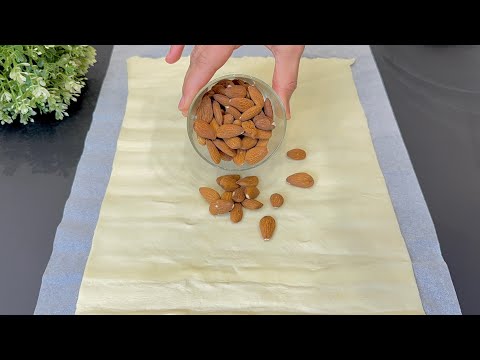 Prendi una Tazza di Mandorle e Pasta sfoglia! e prepara questo delizioso dessert in 5 Minuti! BUONO