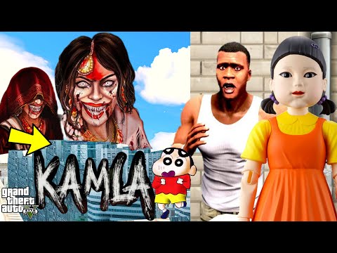 Franklin and Shinchan & Pinchan play HIDE AND KILL With INDIAN GHOST KAMLA In GTA 5