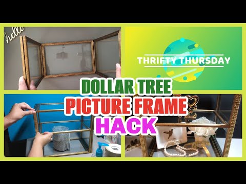 DIY DOLLAR TREE PICTURE FRAME ORGANIZER HACK | 2-TIER DISPLAY CASE | HIGH-END GLAM ORGANIZER