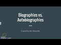 Understanding Biographies and Autobiographies