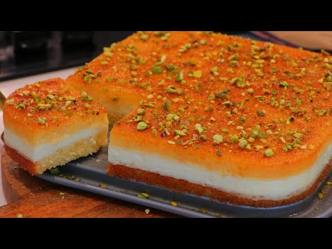 لازم تجربوا طريقتي لبسبوسة القشطه ذايبه الى اخر قطعه انجح واضبط طريقه الطعم ادمان🤤basbousa