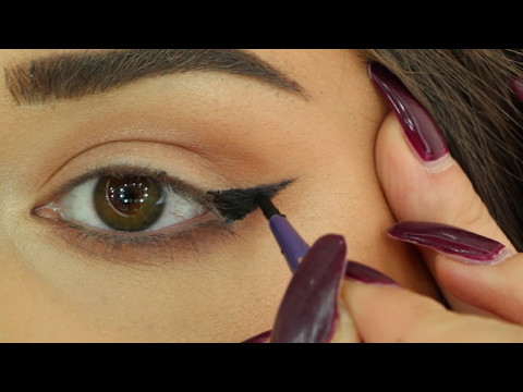 Best way to draw a Perfect eyeliner for HOODED EYES/أفضل طريقة لرسم الايلاينر للعيون المبطنة