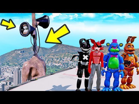 ANIMATRONICS PODEM VENCER O MAIOR SIRENHEAD ASSUSTADOR? | GTA V Five Nights at Freddy's