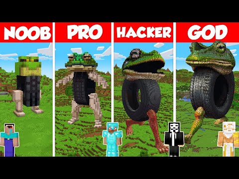 Boneca Ambalabu Brainrot Build Battle Challenge - Noob vs Pro vs Hacker vs God - Minecraft Animation