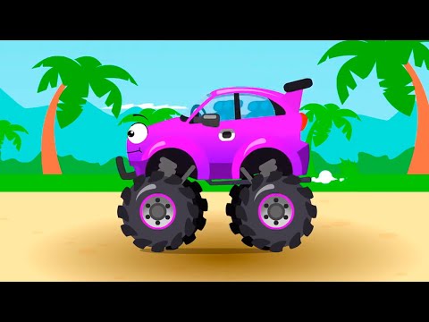 La voiture de course et le tracteur vont à la plage - Cars Stories - Dessin animé pour les Enfants