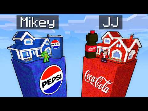 JJ and Mikey: COCA COLA vs PEPSI Chunk Battle in Minecraft - Maizen