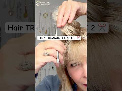 HAIR trimming HACK✂️  #fringe #curtainbangs #hair #haircut#haircutathome #cuttingbangs #shorts