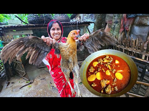 বর্ষায় বৃষ্টির মধ্যে মায়ের হাতে স্পেশাল দেশি মুরগির ঝোল রান্না | Rainy day special chicken curry