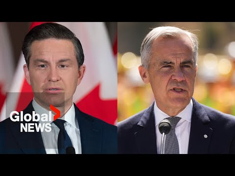 YouTube video thumbnail: Poilievre Says Carney “Bending Over Backwards” for Trump in Trade Talks