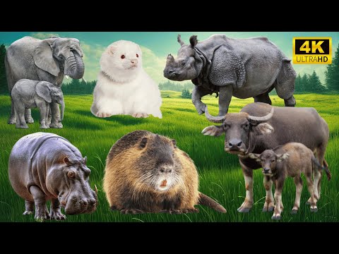 Forest Creatures: Elephant, Dog, Rhinoceros, Hippo, Mouse, Buffalo – Sounds of Nature