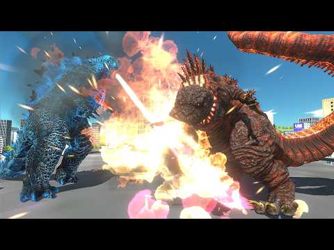 Supercharged Godzilla VS. Thermo Shin Godzilla- Animal Revolt Battle Simulator