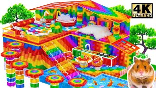 How To Build Royal Palace Has Double Rainbow Slide To Aquarium With Glossy Slime From Magnet Balls