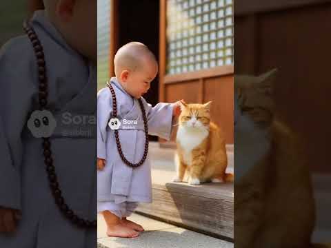 ㅋㅋㅋㅋㅋㅋ귀여운 동자승의 고양이 훈육🤣