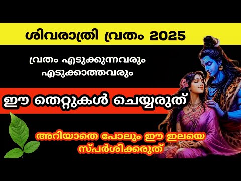 Shivaratri 2025 ...വ്രതം എടുക്കുന്നവരും എടുക്കാത്തവരും ഈ തെറ്റുകൾ ചെയ്യരുത്