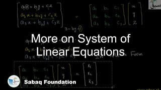 More on System of Linear Equations