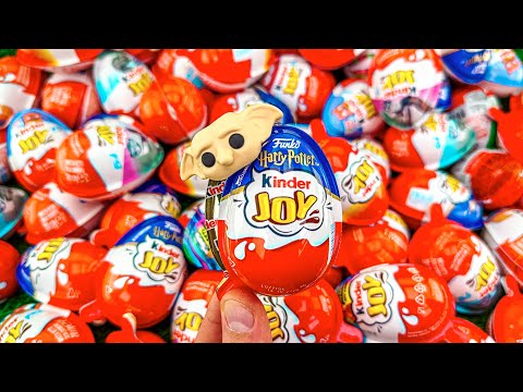 Very Relaxing Satisfying | Unwrapping 100 Kinder Joy Harry Potter 2023 Surprise Eggs ASMR