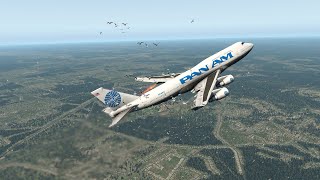 A huge plane crashed right after hitting birds.