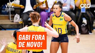 Gabi fora de novo: Brasil perde capitã e Tainara para próxima semana da VNL