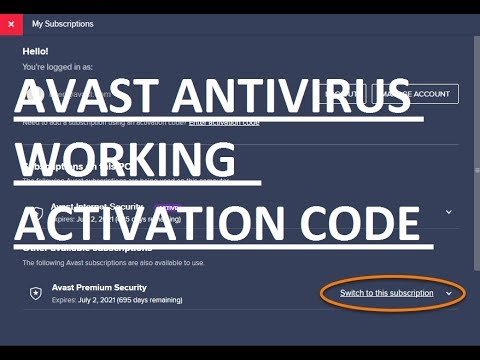 avast activation code 2019
