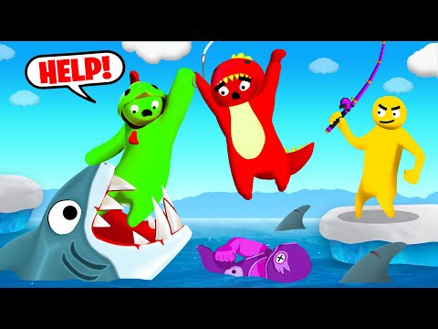 I Fed My Friends To The DEADLY Sharks! (Gang Beasts)