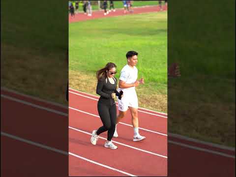 lagu timur + pasangan, menyala bang❤️‍🔥❤️‍🔥 #lapangansyechyusuf #olahraga #running