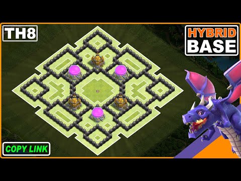 NEW! TH8 Trophy/Farm Base 2024 COPY LINK - Clash of Clans