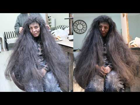 '20 YEARS HAIR! Homeless woman's Amazing Transformation