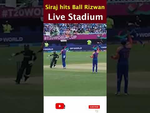 Siraj hits Rizwan with wayward throw #shorts #wasim #indvpak #pakmediacrying #t20wc #viral #reaction