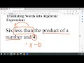 Translating Algebraic Expressions: Key Concepts and Techniques