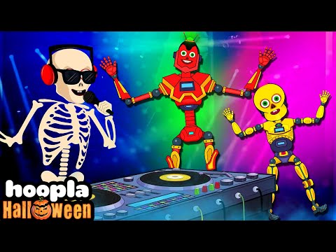 Colored Robot Dance | Spooky Finger Family | Hoopla Halloween