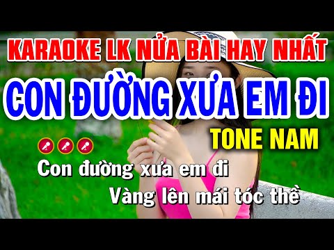 CON ĐƯỜNG XƯA EM ĐI Karaoke Liên Khúc Nửa Bài Tone Nam CỰC HAY | Bến Tình Karaoke