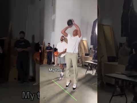 Jayson Tatum tries the Wilson Airless G1 Basketball...