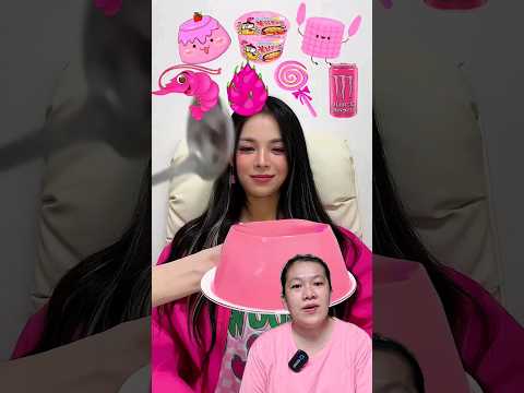 🍮🍮🍜 Bánh Flan, mì tôm màu hồng 💖🥰 360Zombie 45 #pink #shorts