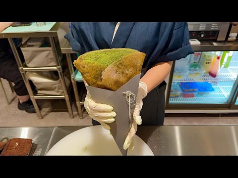 【Japanese street food】Best Matcha crepe in Harajuku ー最高級抹茶100%の絶品シュガーバタークレープ