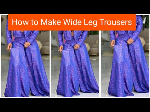 How to to Cut and Sew A wide Leg Trousers for Beginners