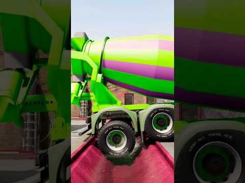Mixer Trucks vs Gutter #shorts #beamng #beamngdrive #beamngcrashes #trucksvs