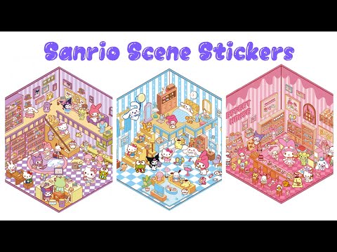 Create Cute Sanrio House Scenes with Stickers set  ASMR   #cindyasmr