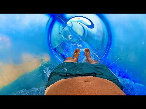 Stuck inside a Drop Waterslide at Garden City Water Park, Cambodia