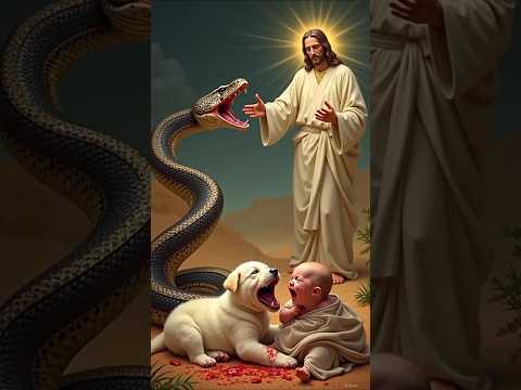 🐕 Dog Saves The Baby 👶 From Gaint Snake 🐍 Jesus Arrive in this save it. #shorts #viralvideo