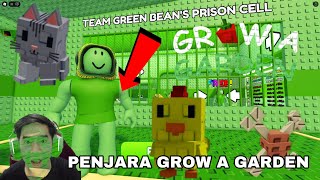 24 JAM MASUK PENJARA GROW A GARDEN😈 TEAM GREEN BEAN'S PRISON OBBY 😂