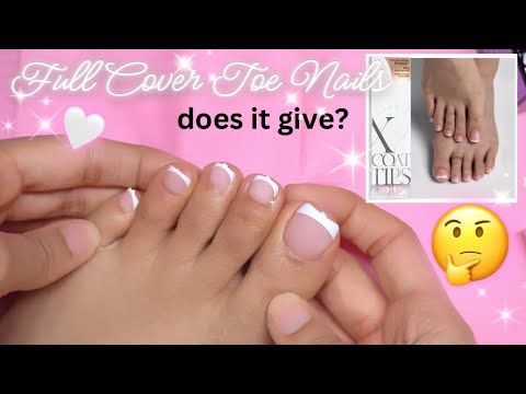 trying Full Cover Toe Nails from BTARTBOX XCOATTIPS French Tips Nails | diy gel toes at home