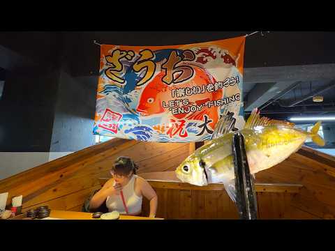 Eating at a Fishing Restaurant in Tokyo Japan