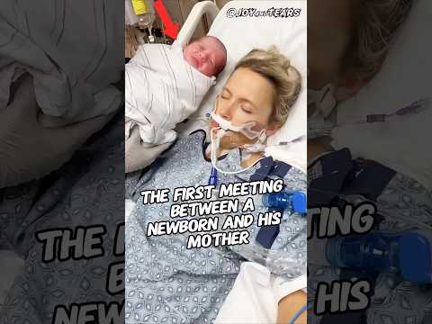 The newborn and the mother met for the first time#shorts #funny #love #like #live