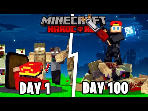 I Spent 100 Days in a Zombie Apocalypse in Hardcore Minecraft... Here's What Happened