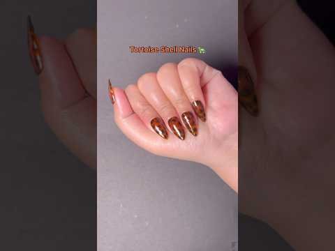 Tortoise Shell Nails 💅🐢#shorts #nails #nailart #naildesign #pressonnails #nailextension